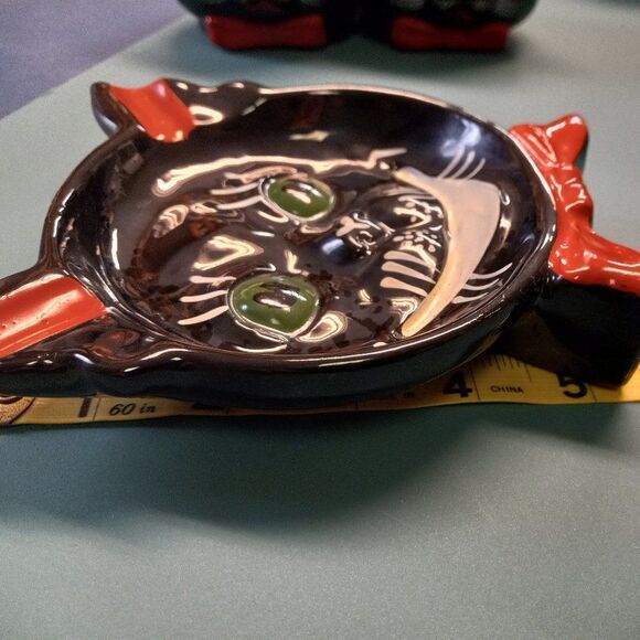 Vintage Cat Redware Anthropomorphic Ash Tray Cottagecore, Kitch - Picture 2 of 5